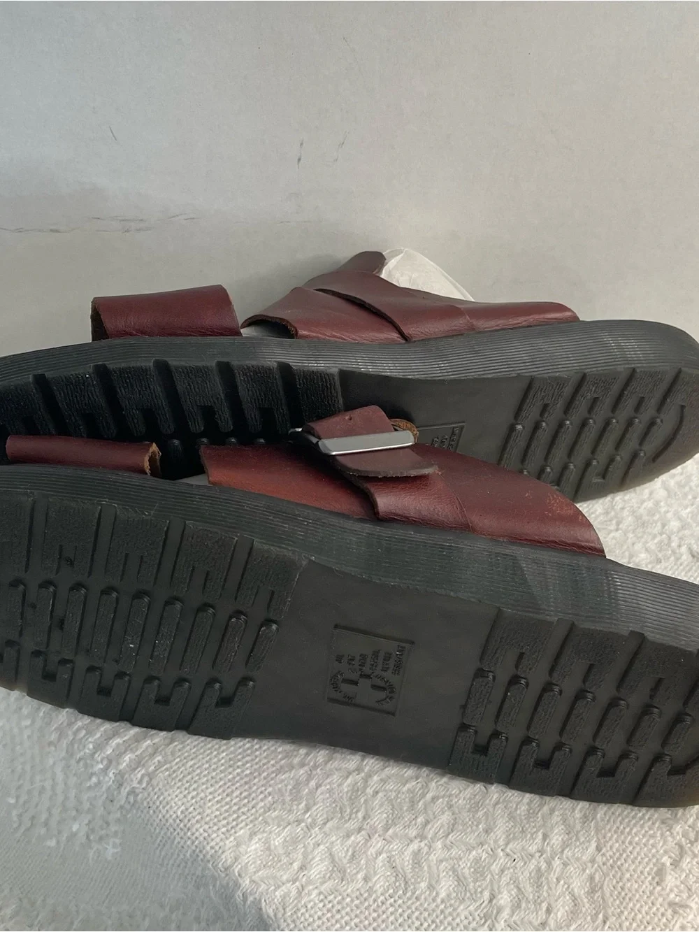 Dr. Martens Brown Brelada Leather Double-Strap Slide Sandals Size 13 - Picture 5 of 10
